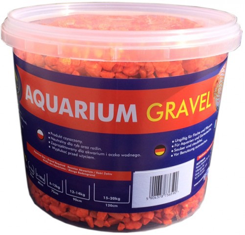 Farbkies Fluo Orange 5kg Eimer Aquarienbodengrund