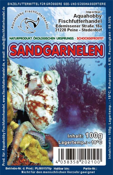 Sandgarnelen, gebrüht 100g Frostfutter