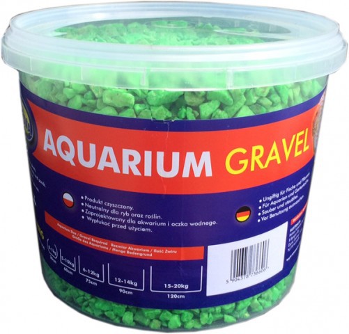 Farbkies Fluo Grün 5kg Eimer Aquarienbodengrund