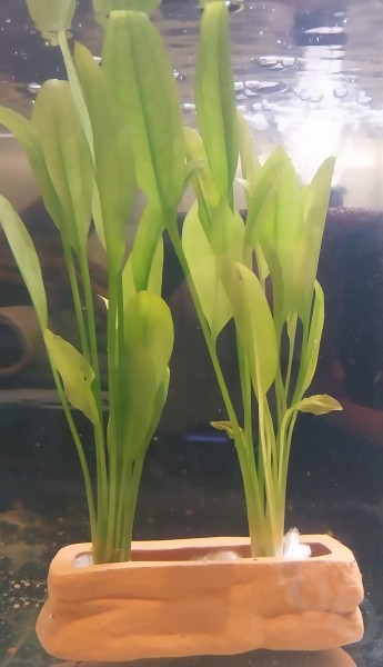 Pflanzhilfe aus Ton für Aquarium – ca. 13 × 4 × 4 cm mit 1 Pflanzöffnung